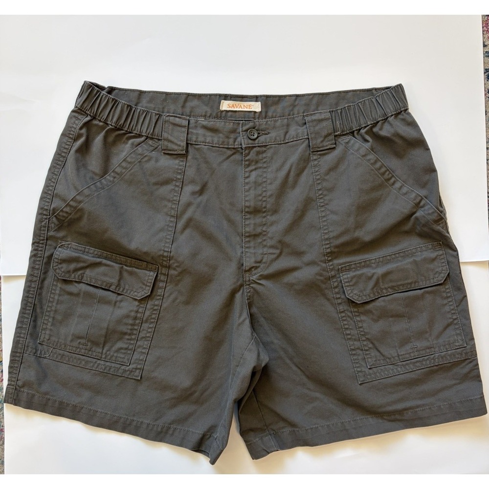 Savane Shorts Men's 38 Gray Cargo Hiking Rugged Casual Cotton Blend Gorpcore